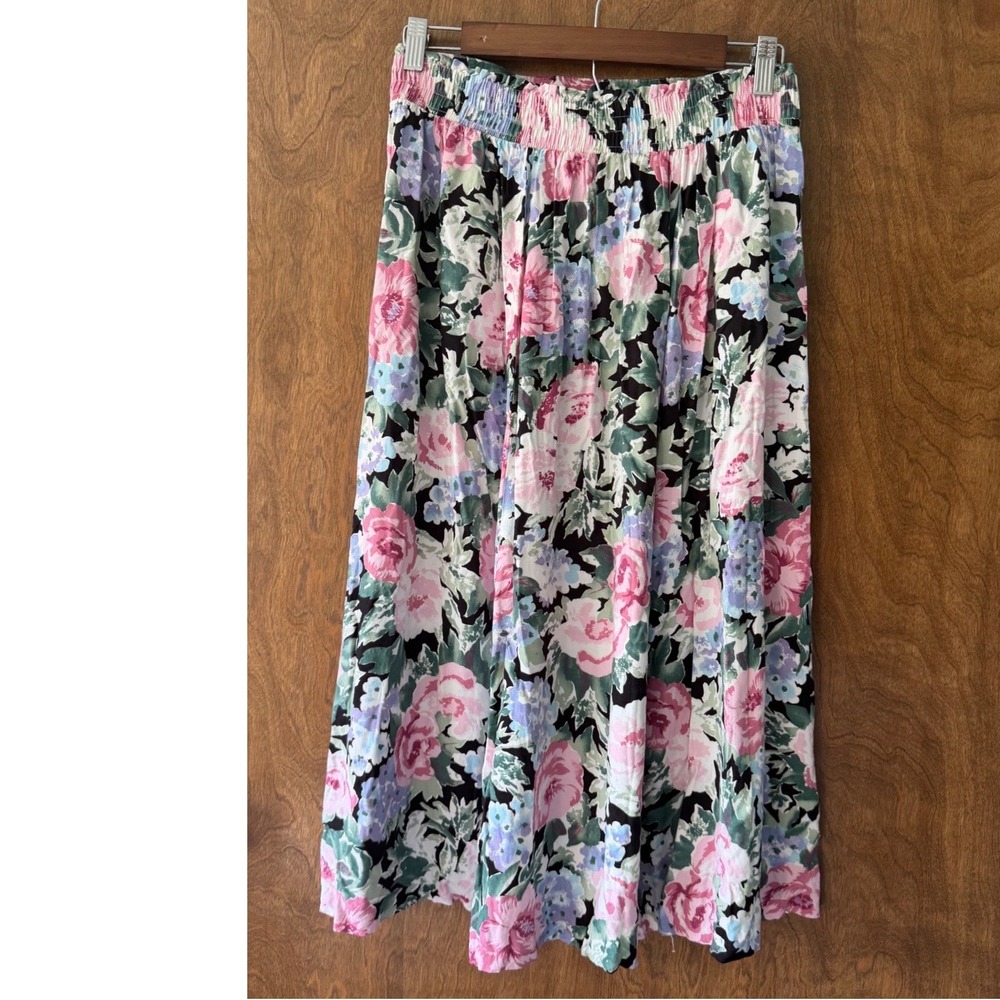 Vintage Venezia Sz L Womens Floral High Waist Midi Maxi Skirt Feminine Garden - Picture 3 of 4
